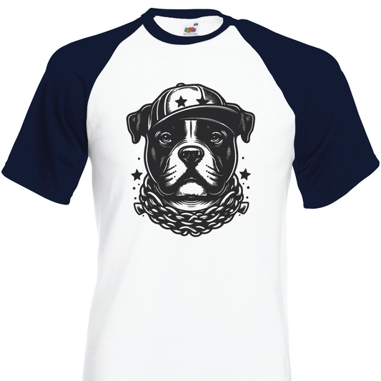 Baseball Staffie Design T-shirt