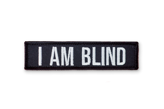I Am Blind EmbroideRed Patch - Black.