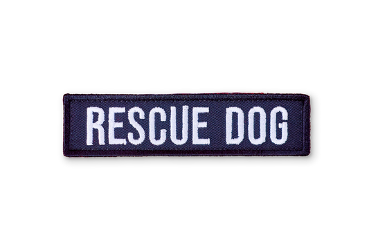 Rescue Dog EmbroideRed Patch - Black.