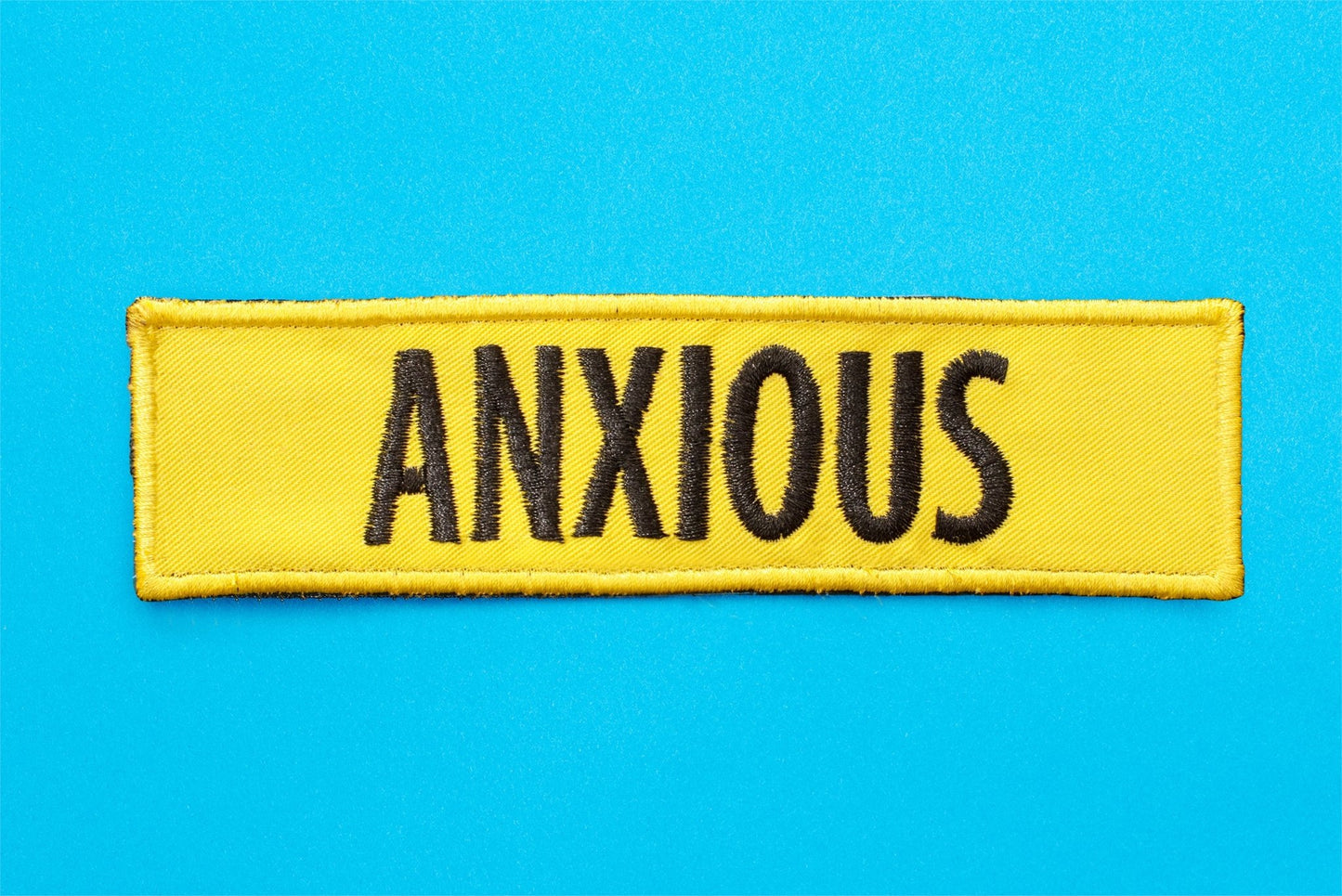 Anxious Embroidered Patch Yellow - On Your Barks Merch