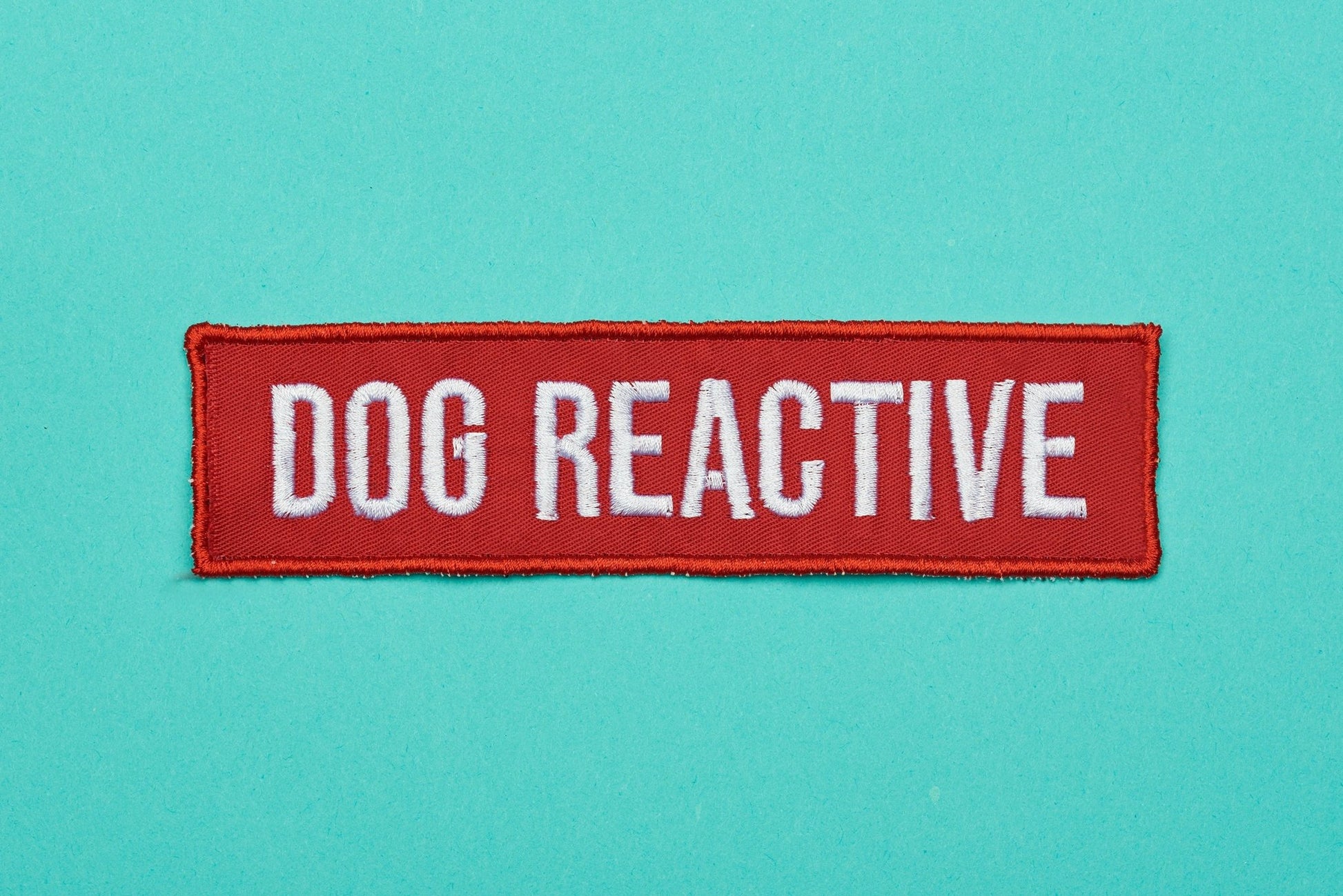 Dog Reactive Embroidered Patch - Red - On Your Barks Merch