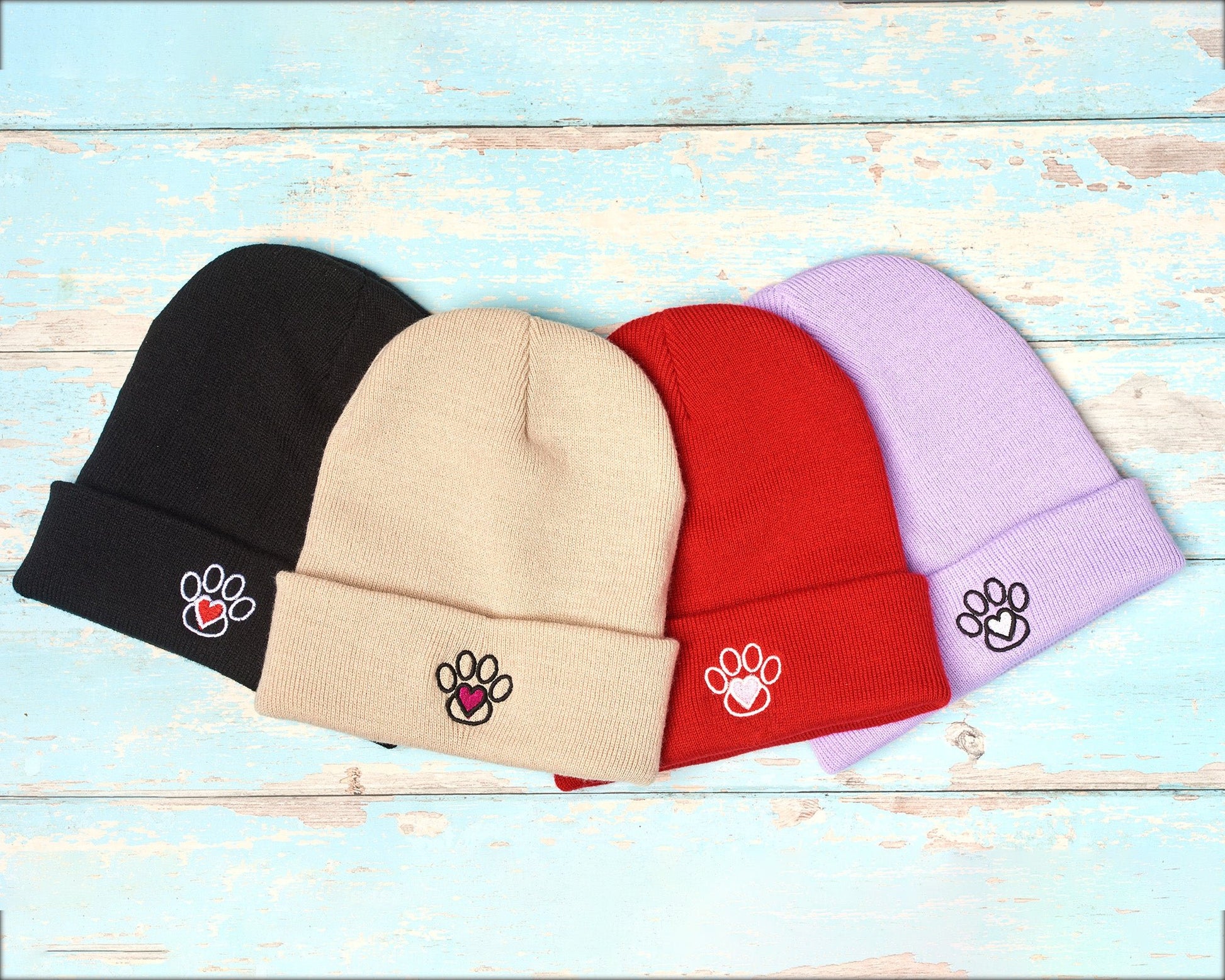 Paw Embroidered Beanie - On Your Barks Merch